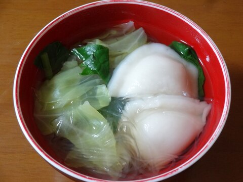 市販の水餃子で簡単に!春雨スープ